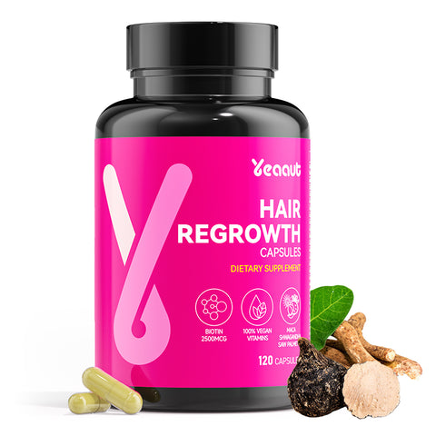 Yeaaut Women's Hair Regrowth Supplements|21 vitamins with Maca, Ashwagandha and Saw Palmetto|Promote Thicker Hair & Scalp Coverage |120 Capsules