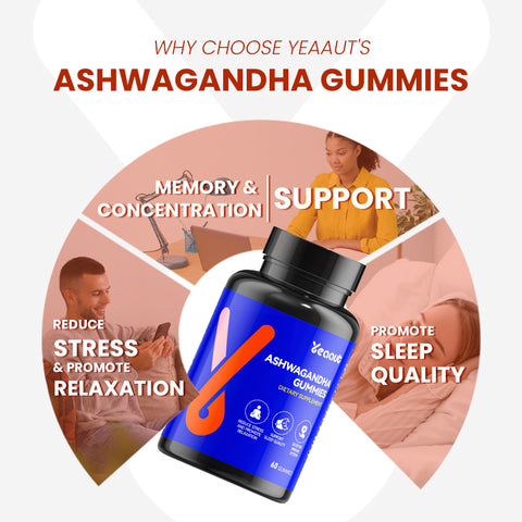 Ashwagandha Gummies |Improve Antioxidant Capacity,Support Calm Mood & Tranquil Sleep|60 Gummies