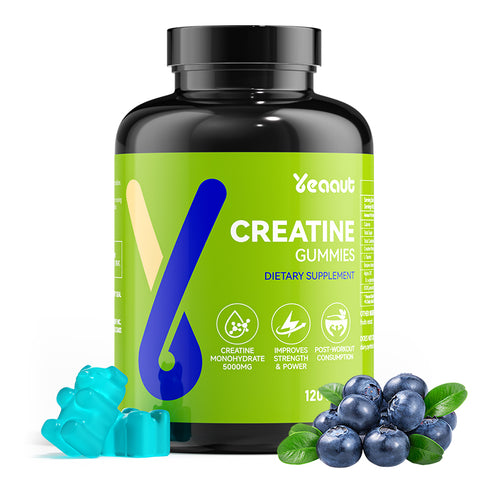 Yeaaut Creatine Monohydrate Gummies|5000mg for Men & Women| Chewable for Muscle Strength, Energy Boost|120 Gummies